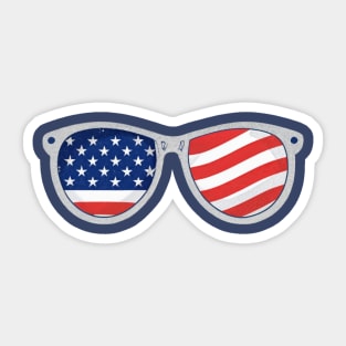 USA Flag Sunglasses Sticker